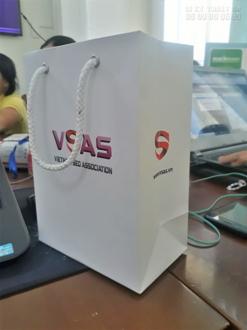 In túi giấy có quai xách - dây trắng