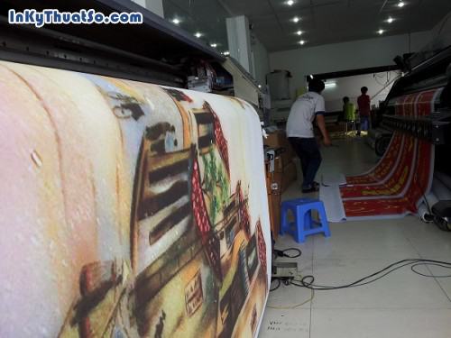 Bức tranh sơn dầu Phố cổ Hà Nội với chất liệu canvas từ in tranh treo tường khổ lớn