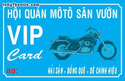 In Thẻ VIP bằng thẻ nhựa cao cấp cho Hội Quán MôTô Sân Vườn