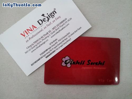 In name card cho nhà hàng Sushi thực hiện tại Công ty TNHH In Kỹ Thuật Số  Name card cafe in menu mặt sau