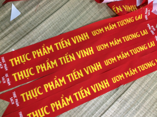 In dải băng đeo chéo người sự kiện với chất liệu silk từ In Kỹ Thuật Số