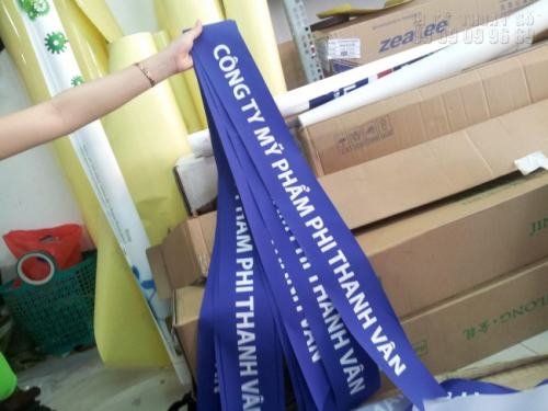 Dải băng đeo chéo in vải silk cho Công ty Mỹ phẩm Phi Thanh Vân