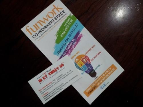 Tờ rơi màu quảng cáo tìm việc làm FunWork bố cục hài hòa, màu sắc bắt mắt, tạo hiệu ứng quảng cáo tốt hơn do In Kỹ Thuật Số thiết kế và in ấn trọn gói