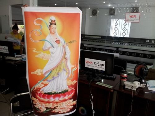 In Kỹ Thuật Số trực tiếp in tranh tượng Phật đẹp Tp HCM trên chất liệu vải silk In Kỹ Thuật Số trực tiếp in tranh tượng Phật đẹp Tp HCM trên chất liệu vải silk