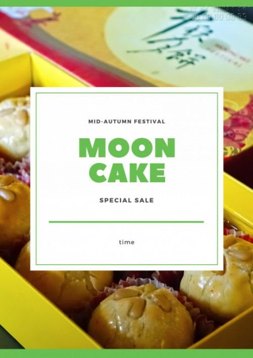 Mẫu poster Trung Thu dán cửa kính: Moon Cake (1)