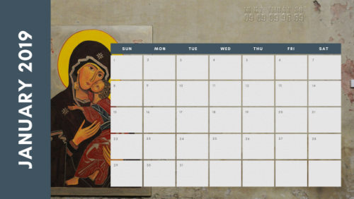 Mẫu in lịch Công giáo - mẫu lịch để bàn đơn giản