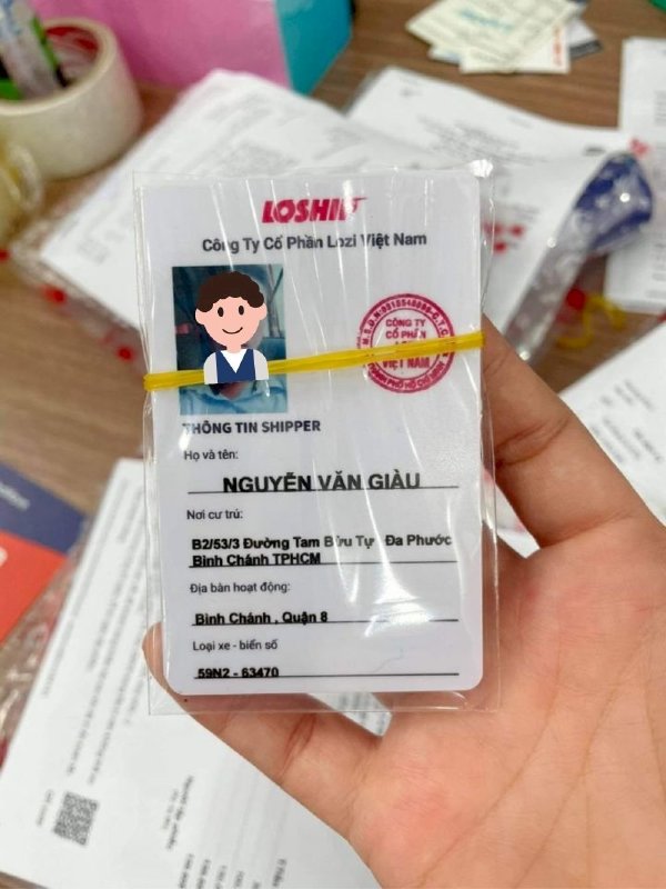 Thẻ tên Shipper Loship