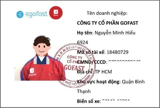 Thẻ tên Shipper GoFast