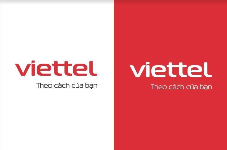 Logo Viettel mới màu trắng, đỏ
