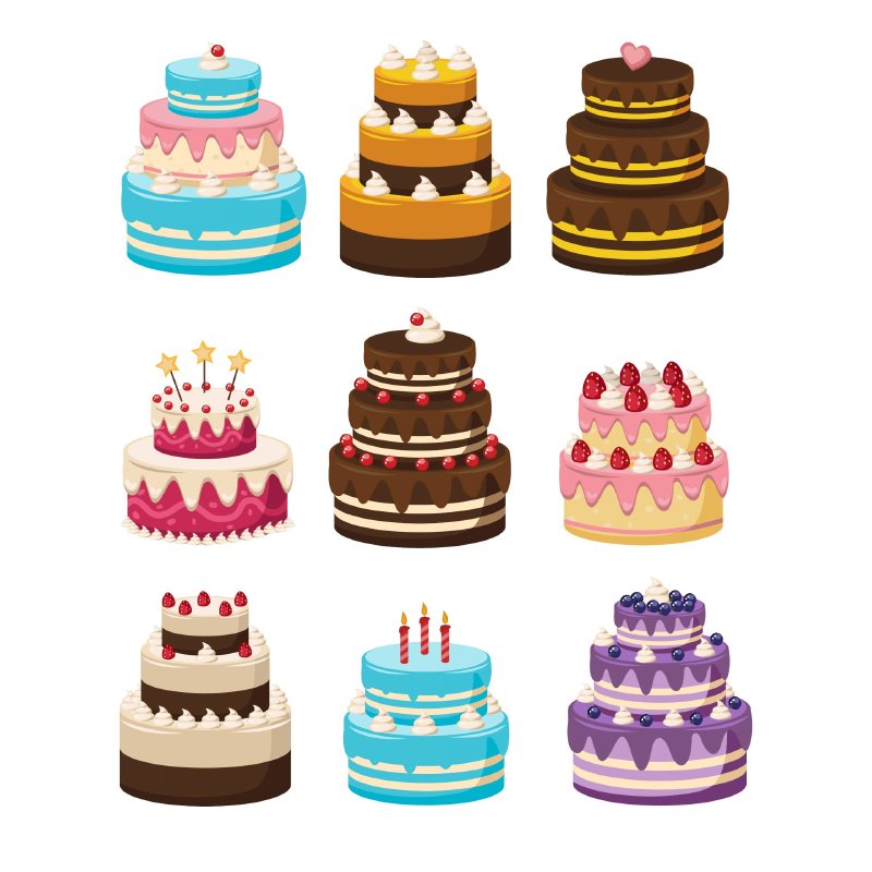 hình ảnh bánh sinh nhật vector - Inkythuatso
