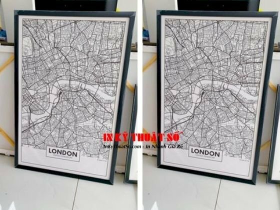 Mẫu in tranh bản đồ giao thông London