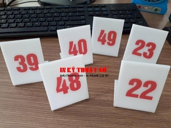 Thẻ đánh số bàn cafe mica - Ảnh: 3