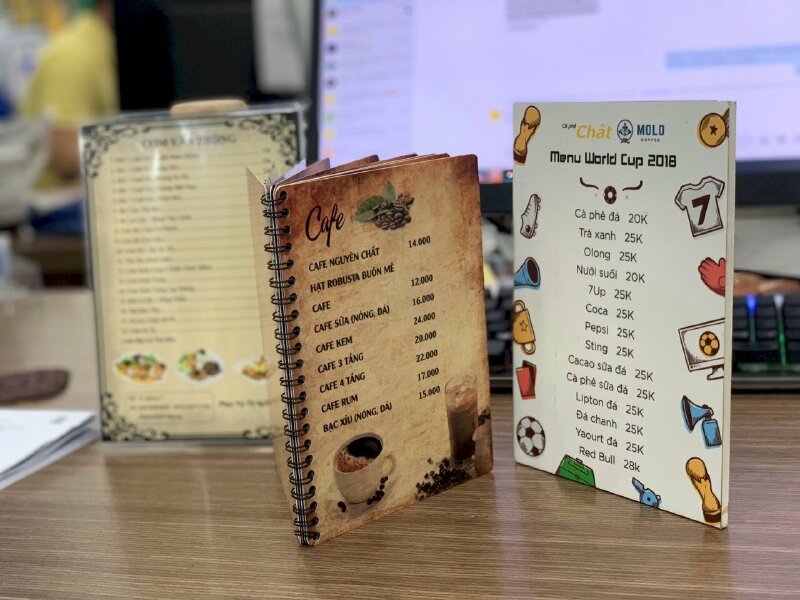 Menu nhựa quán cafe - trà sữa - sữa hạt - Ảnh: 3