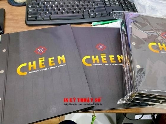 Menu bìa bồi carton cứng - cấn rãnh đóng gáy ốc ngoài - Ảnh: 3