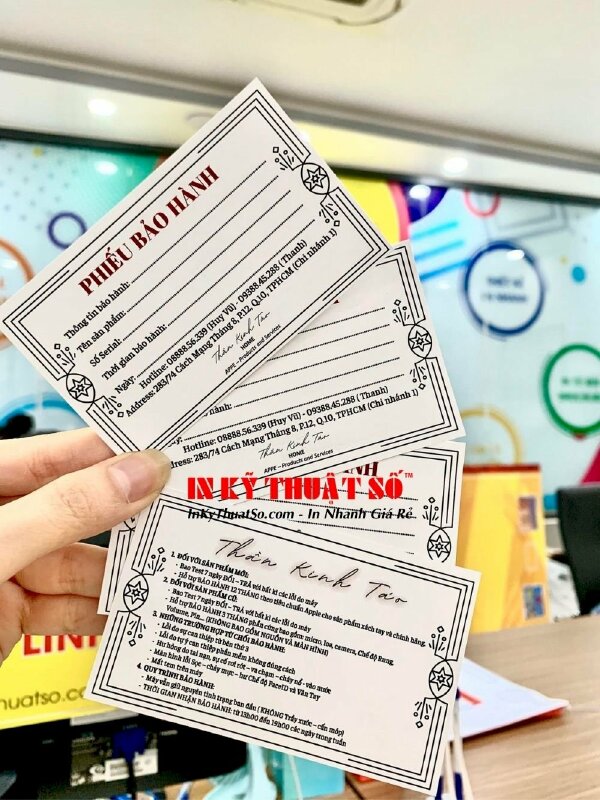 Thẻ bảo hành giấy - Ảnh: 3