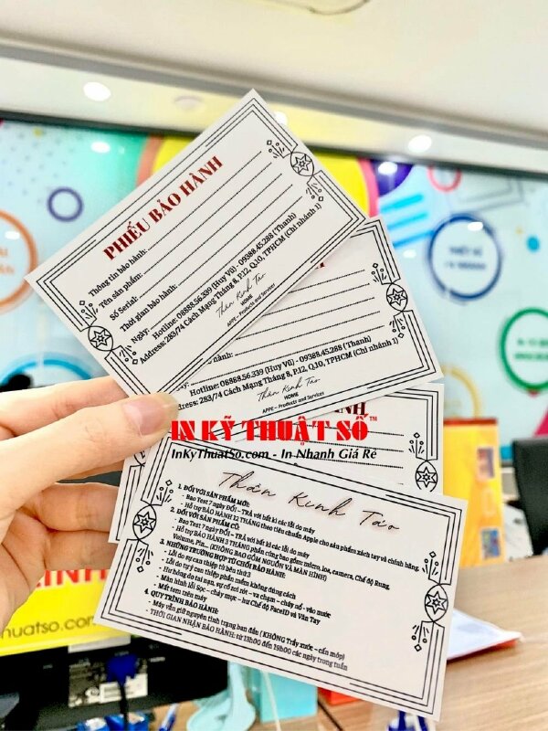 Thẻ bảo hành giấy - Ảnh: 1
