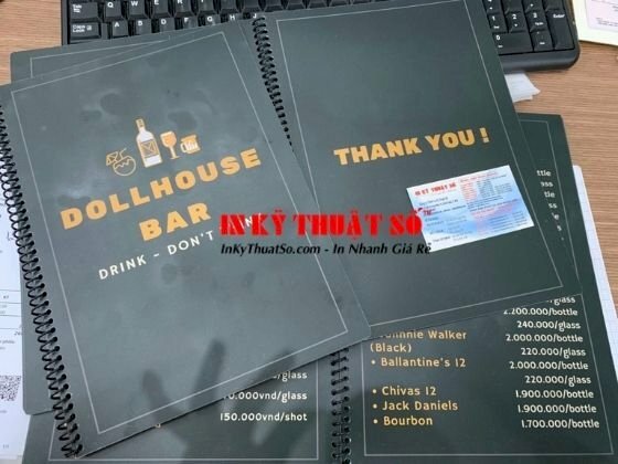 Mẫu menu cuốn quán bar - In Kỹ Thuật Số Since 2006 - Ảnh: 3