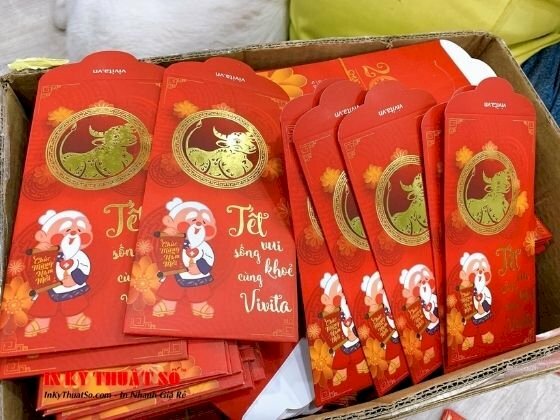 Mẫu bao lì xì trâu vàng thành phẩm - Ảnh: 2