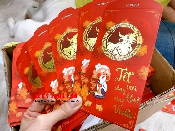 Mẫu bao lì xì trâu vàng thành phẩm - Ảnh: 4
