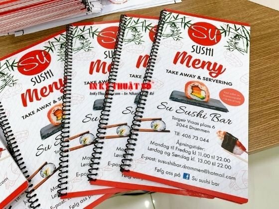 Menu nhựa bìa cứng - Menu quán sushi - Ảnh: 1
