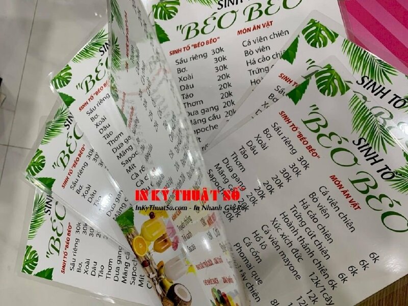 In Menu ép plastic A4, A3 giấy dày, cứng TPHCM - Địa điểm ép plastic làm  thực đơn cầm tay bền đẹp