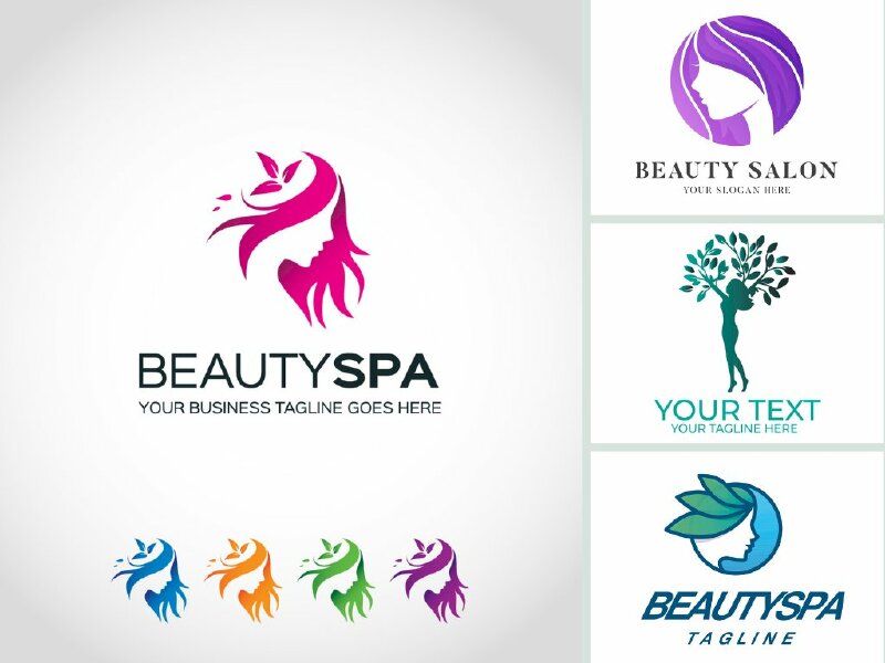 Tải mẫu logo cô gái Spa file vector AI, EPS, JPG, SVG, PDF