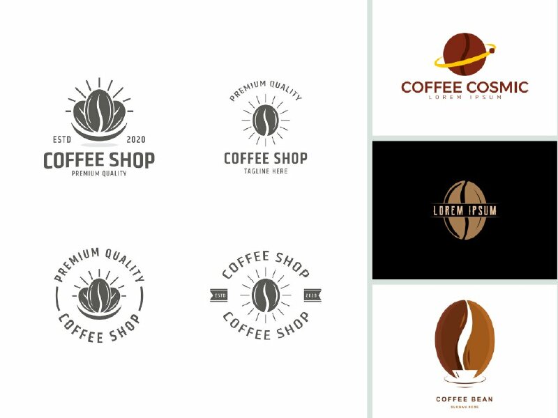 Tải mẫu logo hạt cà phê file vector AI, EPS, JPEG, JPG, SVG, PDF