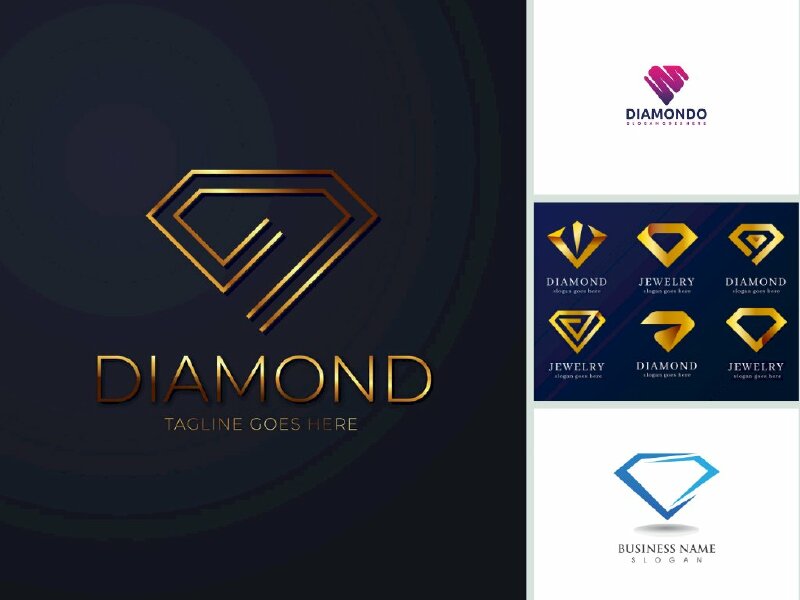 Tải mẫu logo kim cương đẹp file vector AI, EPS, JPEG, JPG, SVG, PDF