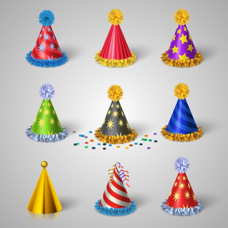 hình ảnh mũ sinh nhật vector - Inkythuatso
