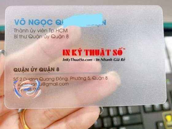 PVC trong suốt dùng in card visit kiểu dáng mới - Ảnh: 3