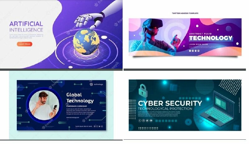 Mẫu Banner Công Nghệ Đẹp File Vectors, Ai, Eps, Psd Tải Miễn Phí