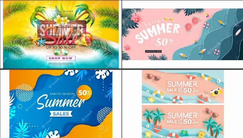 Mẫu Banner Mùa Hè Đẹp File Vectors, Ai, Eps, Psd Tải Miễn Phí