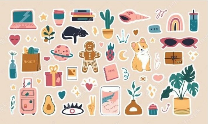Icon hình vẽ sticker cute