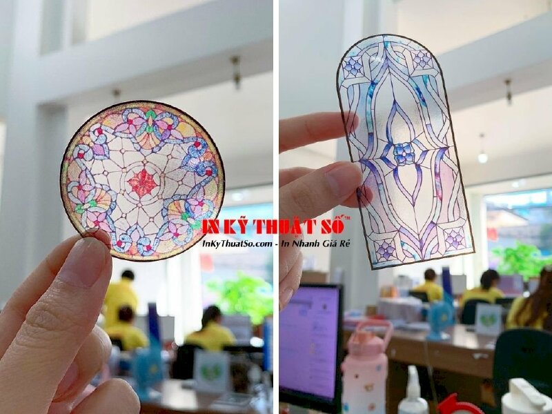 In tem trong suốt - decal tem nhãn, tem trong hình tròn, vuông, chữ nhật, in tem theo yêu cầu