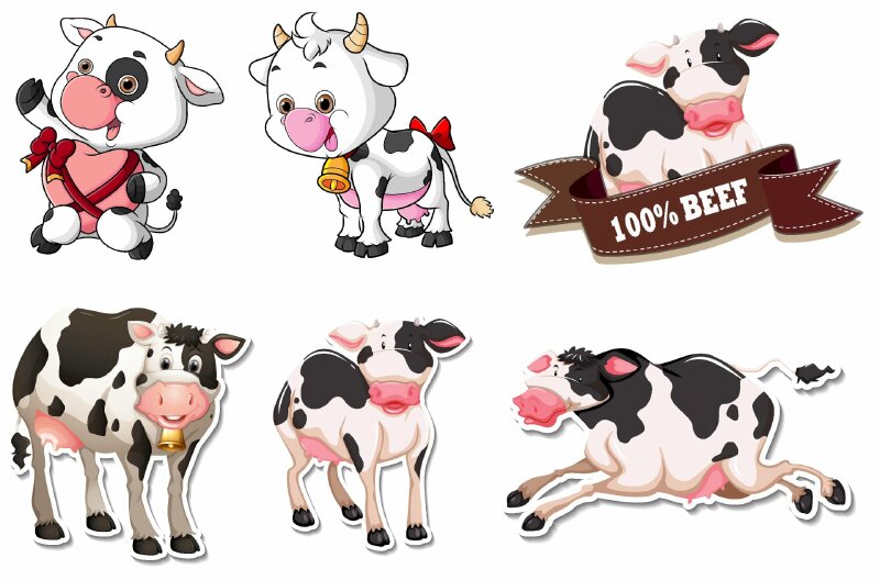hình ảnh sticker bò sữa - Inkythuatso