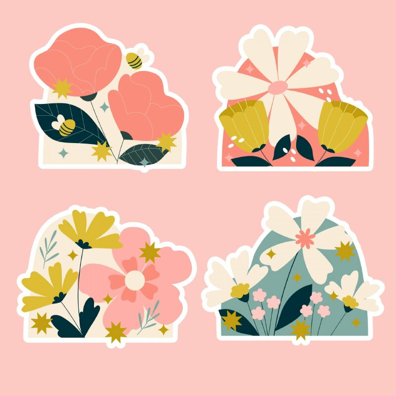 hình ảnh sticker hoa cute - Inkythuatso