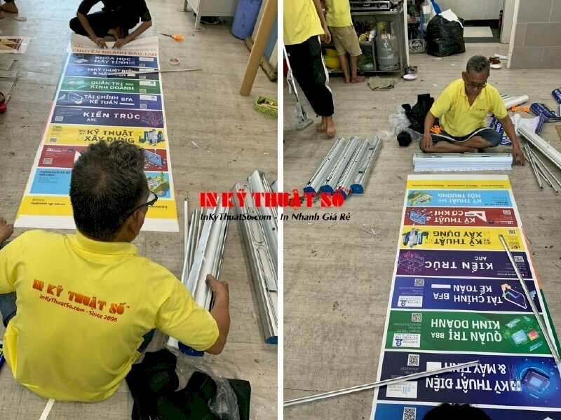 Banner cuốn, banner cuộn, giá cuốn, thanh cuộn, banner display, banner rollup stand, banner đế to, thanh cuộn
