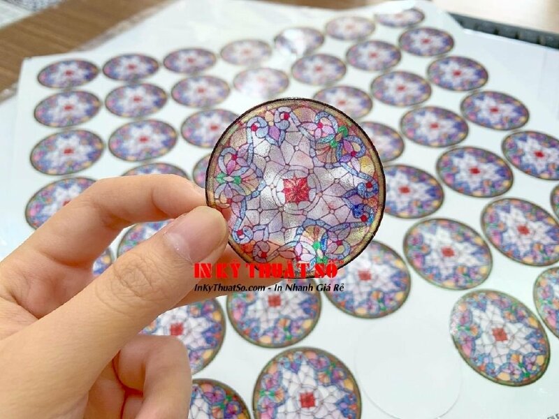 In tem trong suốt - decal tem nhãn, tem trong hình tròn, vuông, chữ nhật, in tem theo yêu cầu - Ảnh: 2