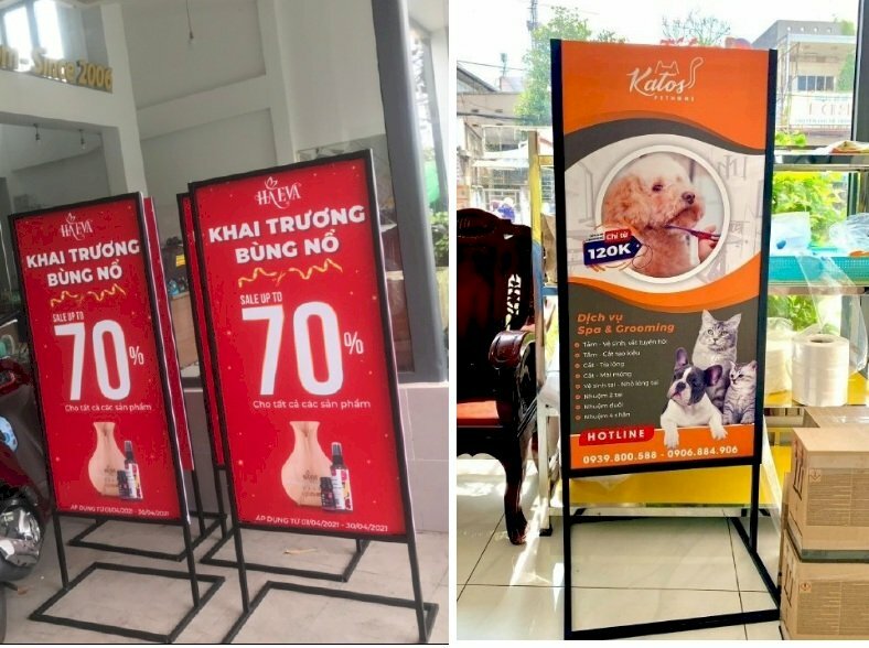 Standee chân sắt 