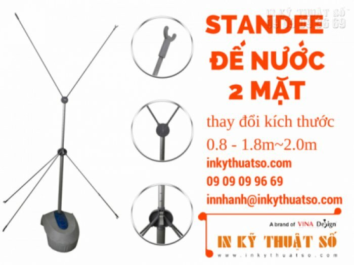 Standee đế nước 2 mặt - Giá chứa nước 2 mặt