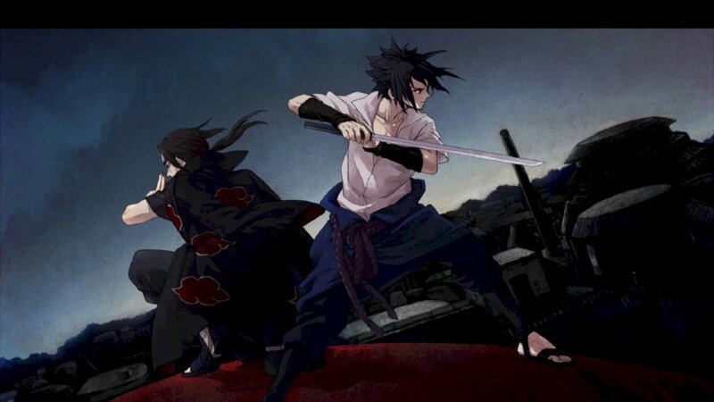 Ảnh Itachi và Uchiha Sasuke chiến đấu với nhau