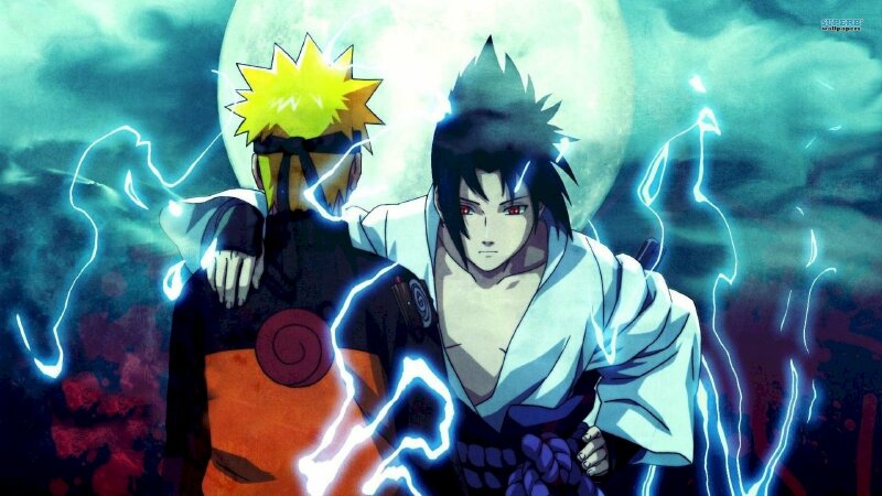 Ảnh Sasuke đem tay Naruto