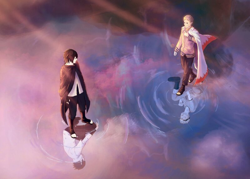 Ảnh Na-ru-to gặp gỡ Sasuke bên trên một hồ nước nước