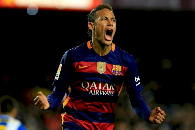 Ảnh 4k Neymar ăn mừng bàn thắng trong màu áo câu lạc bộ Barcelona