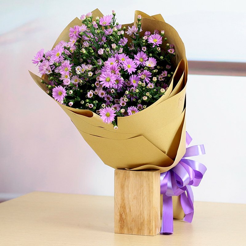 Ảnh bó hoa thạch thảo tím sang trọng