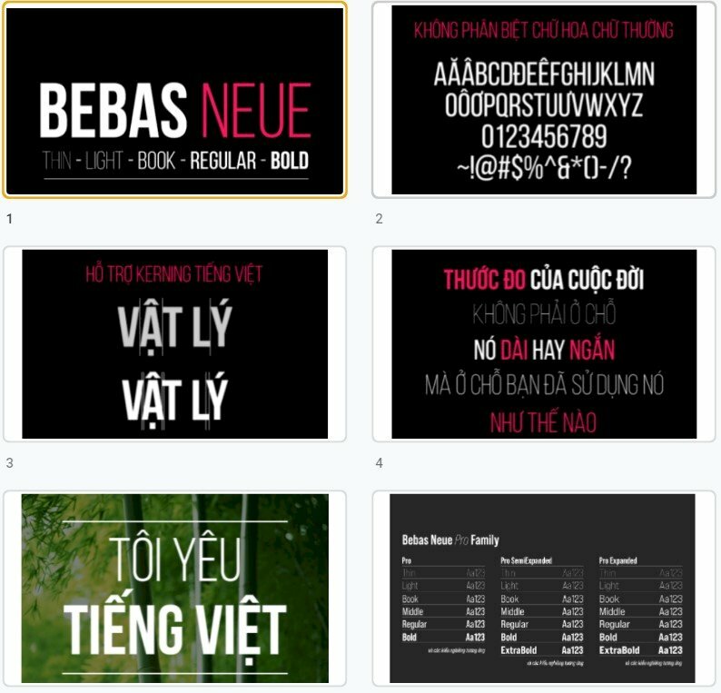 Tổng hợp bộ mẫu font Bebas Neue việt hóa đẹp miễn phí