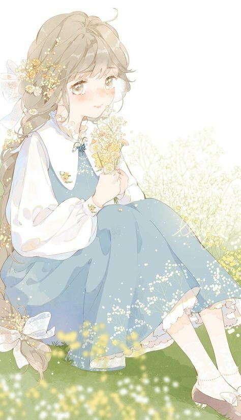 Top 101 ảnh cô gái cầm hoa anime đẹp nhất dùng làm avatar hình nền điện thoại máy tính