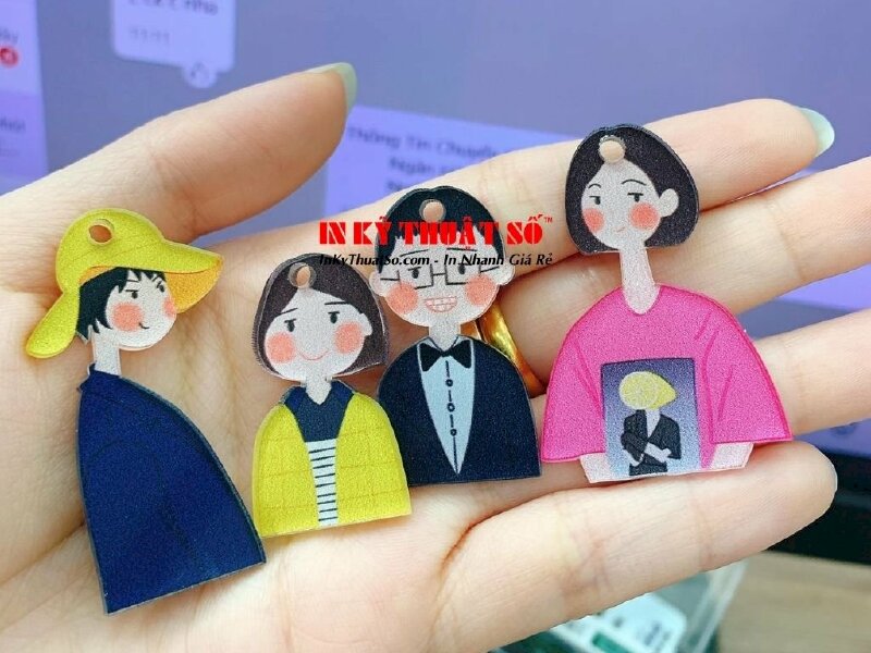 In móc khóa Mica theo yêu cầu, móc khóa anime chibi cute dễ thương, móc chìa khóa in ảnh - Ảnh: 1