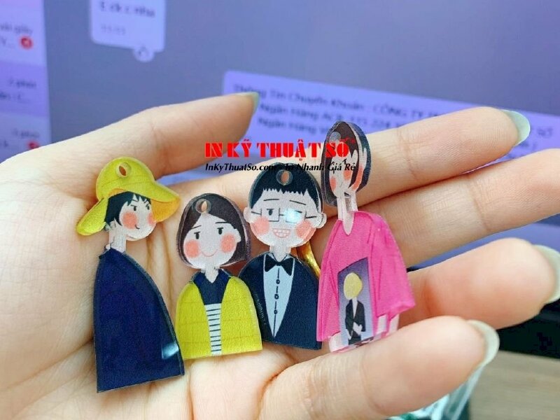 In móc khóa Mica theo yêu cầu, móc khóa anime chibi cute dễ thương, móc chìa khóa in ảnh - Ảnh: 2