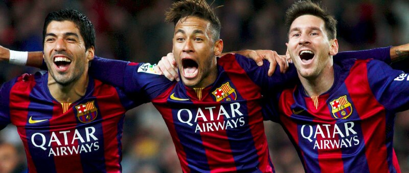 Ảnh 4k Neymar ăn mừng cùng Messi và Luis Suárez trong màu áo đội tuyển quốc gia Brazil